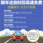 2018年高速公路免费时间出炉 - 政府